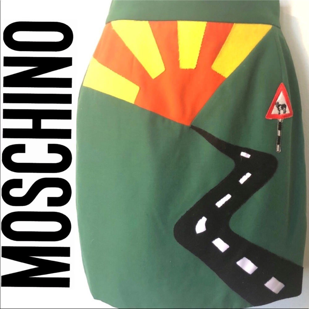 MINT Vintage Moschino Hand Made decal skirt